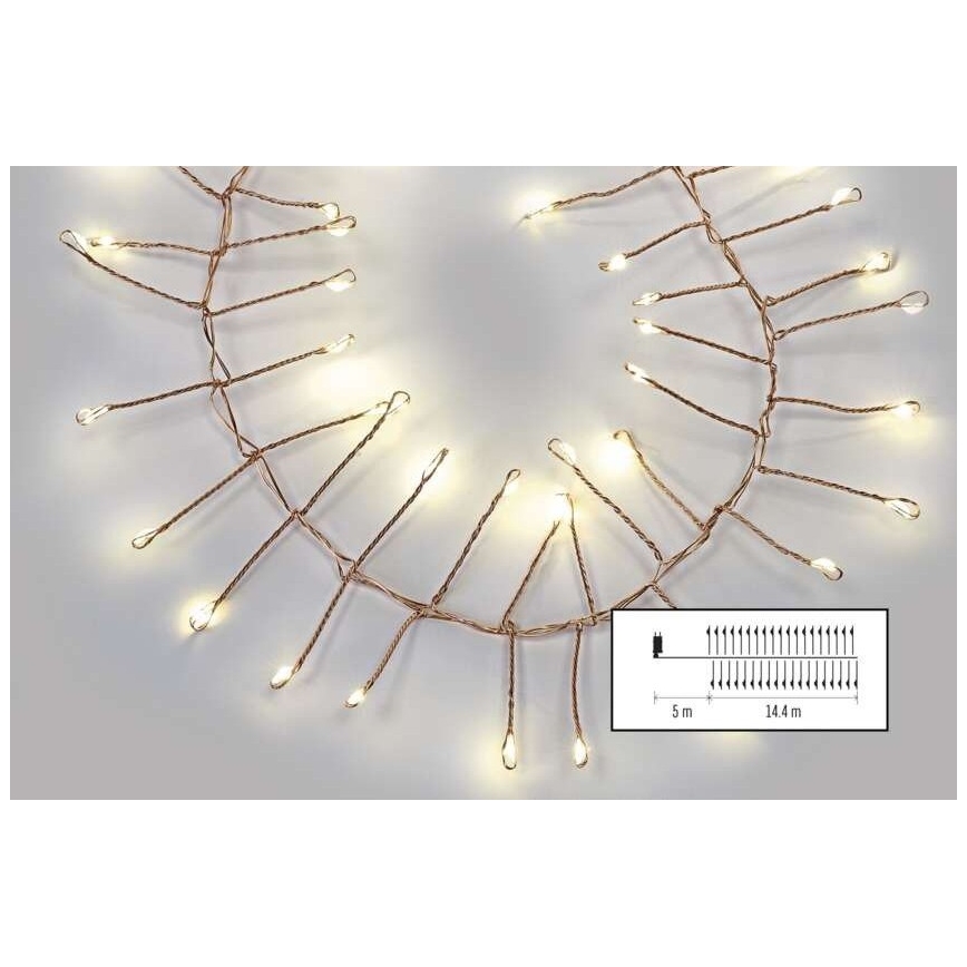 LED външна гирлянда 1440xLED/8 режима 14,4m IP44 топло бяло