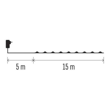 LED външна гирлянда 150 LED / 20 m, IP44, многоцветна