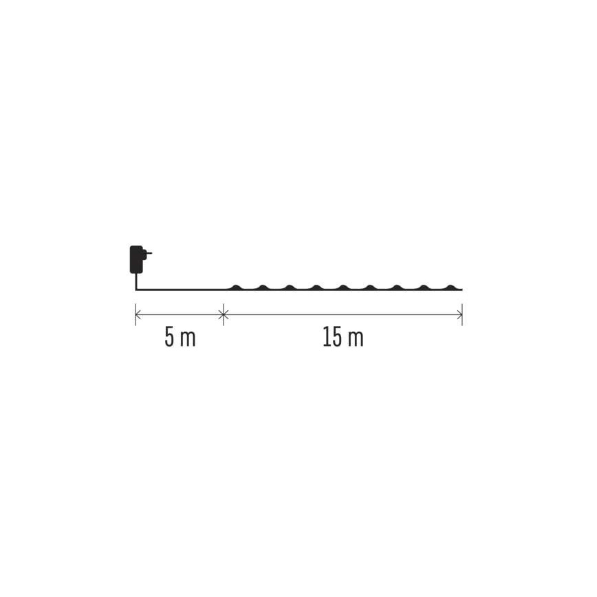 LED външна гирлянда 150 LED / 20 m, IP44, многоцветна