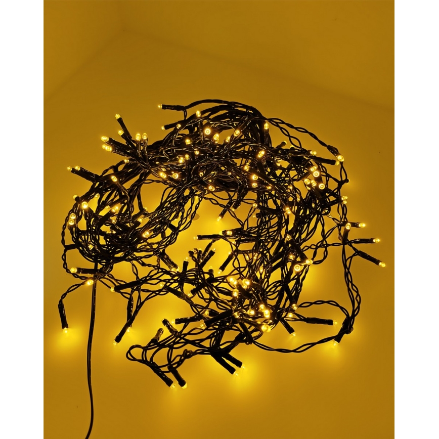 LED външна гирлянда 200xLED/230V 7,6 m IP44 черна