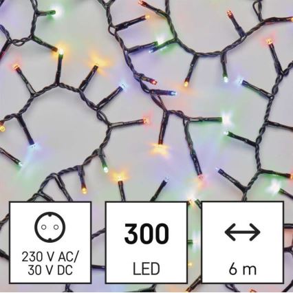 LED външна гирлянда 300 LED / 11 m IP44 многоцветна
