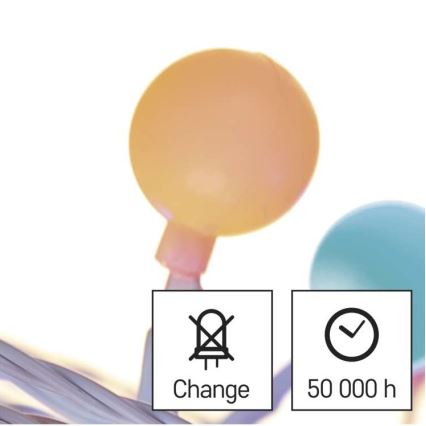 LED  външна гирлянда 40xLED/9m IP44 многоцветна