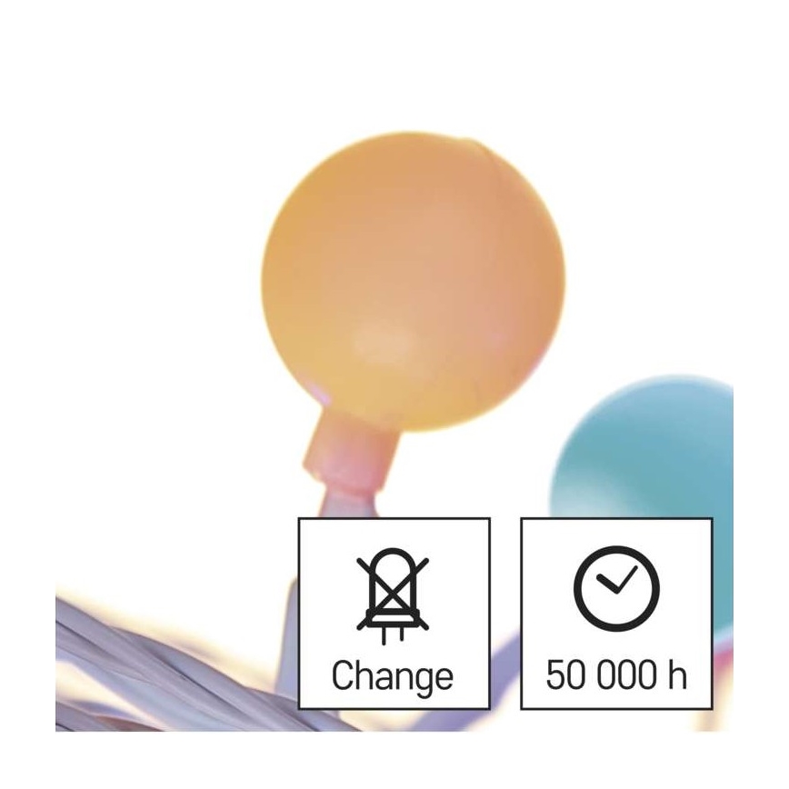 LED  външна гирлянда 40xLED/9m IP44 многоцветна