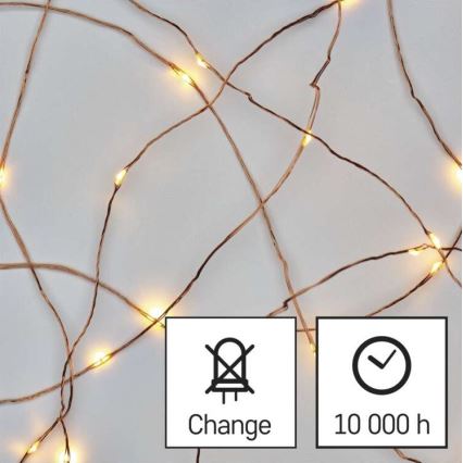 LED  външна гирлянда 40xLED/9m IP44 топла бяла