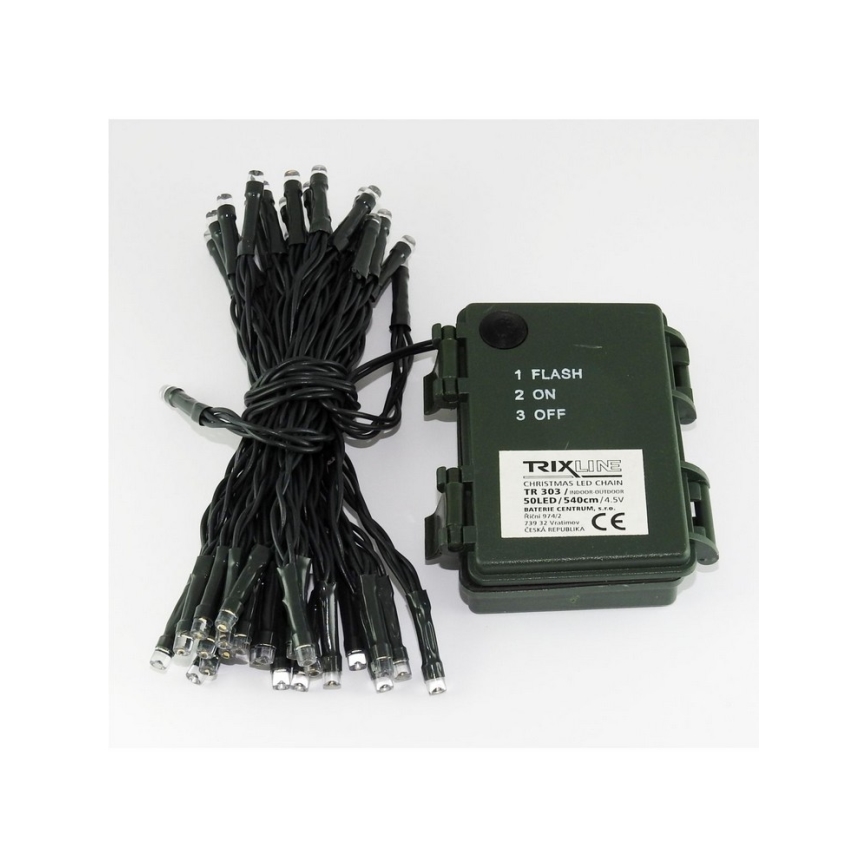 LED външна гирлянда 50 x LED / 2 функции 5,4 m IP44 топла бяла