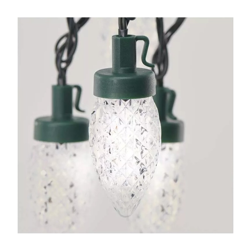 LED Външна  гирлянда 50xLED/8 функции 14,8 m IP44 студено бяло