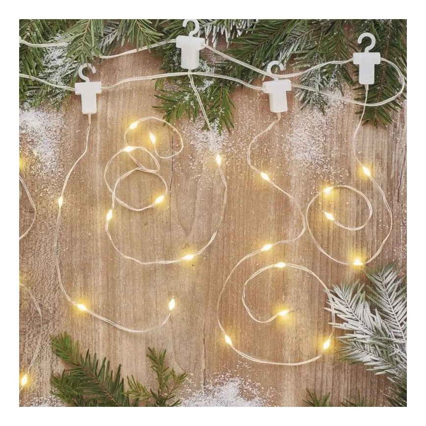 LED външна гирлянда 54xLED/8 функции 6,7x0,7m IP44 топла бяла