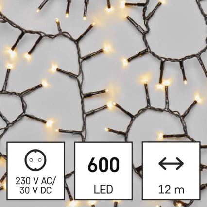 LED външна гирлянда 600xLED/17m IP44 топла бяла