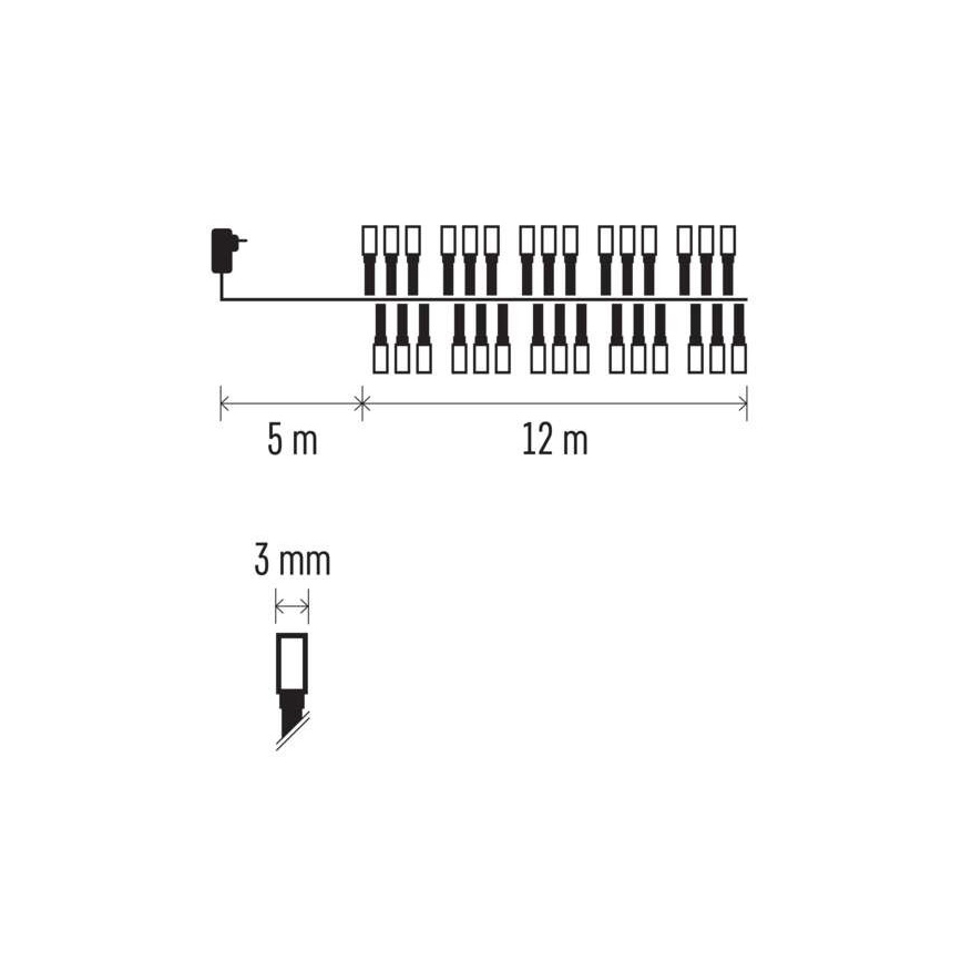 LED външна гирлянда 600xLED/17m IP44 топла бяла
