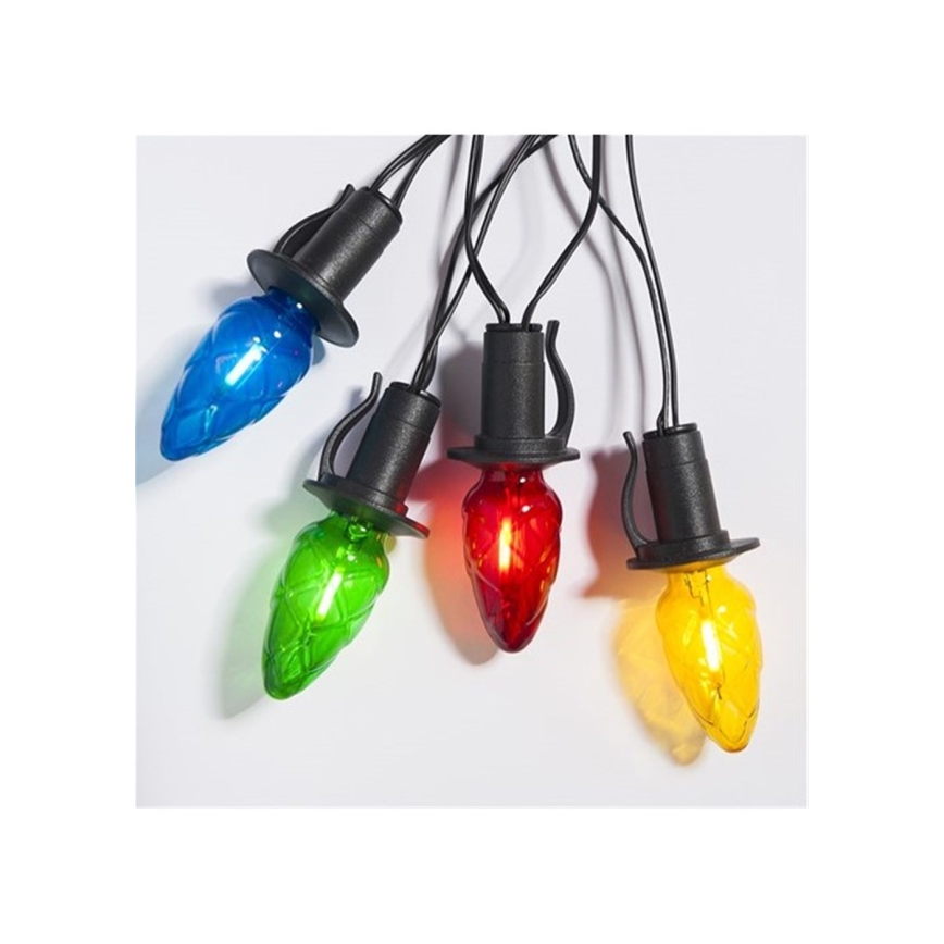 LED външна гирлянда CONE FILAMENT 20xE10 19m цветна/топло бяла IP44, Произведено в ЕС