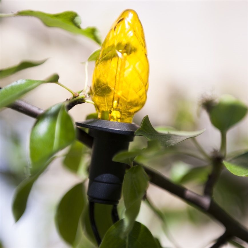LED външна гирлянда CONE FILAMENT 20xE10 19m цветна/топло бяла IP44, Произведено в ЕС