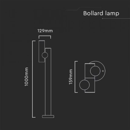 LED Външна гъвкава лампа LED/4W/230V 3000K IP44 100 см черна