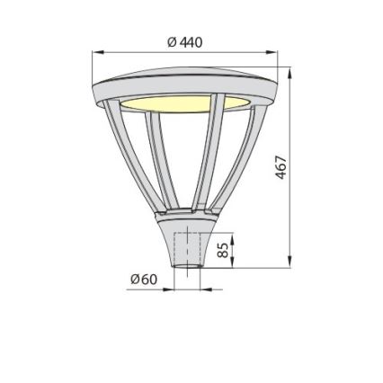 LED външна лампа PARK PLUS LED/60W/230V 4000K