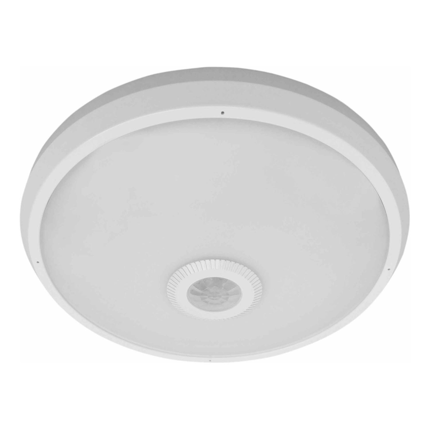 LED външна плафониера с датчик за движение и сумрак LED/16W/230V pr. 28,5 cm IP54 бяла