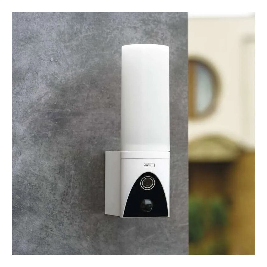 LED Външна смарт камера с осветление GoSmart LED/12W/230V IP65 Wi-Fi Tuya бял