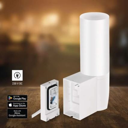 LED Външна смарт камера с осветление GoSmart LED/12W/230V IP65 Wi-Fi Tuya бял