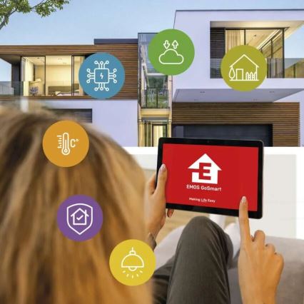 LED Външна смарт камера с осветление GoSmart LED/12W/230V IP65 Wi-Fi Tuya бял