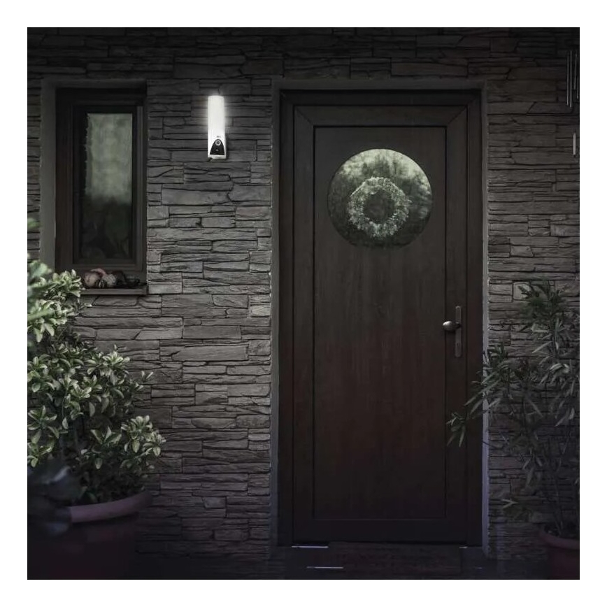 LED Външна смарт камера с осветление GoSmart LED/12W/230V IP65 Wi-Fi Tuya бял