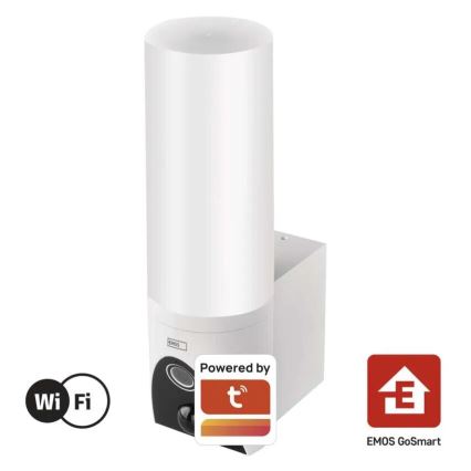 LED Външна смарт камера с осветление GoSmart LED/12W/230V IP65 Wi-Fi Tuya бял