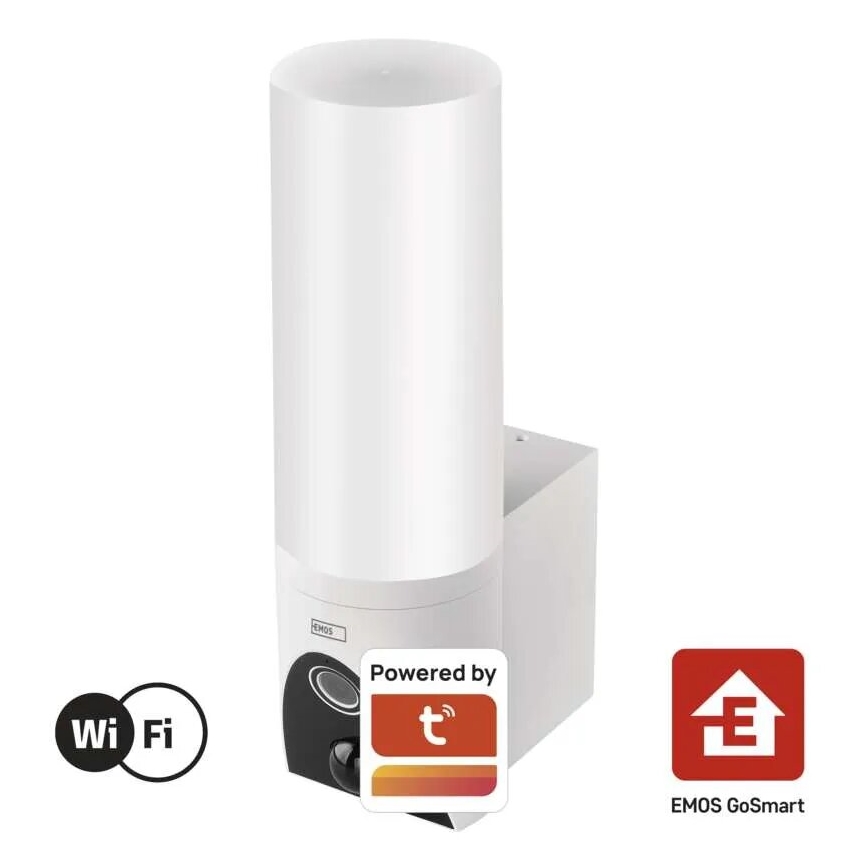 LED Външна смарт камера с осветление GoSmart LED/12W/230V IP65 Wi-Fi Tuya бял