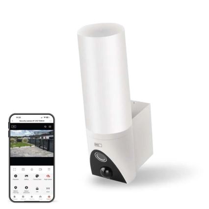 LED Външна смарт камера с осветление GoSmart LED/12W/230V IP65 Wi-Fi Tuya бял