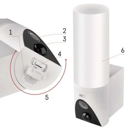 LED Външна смарт камера с осветление GoSmart LED/12W/230V IP65 Wi-Fi Tuya бял