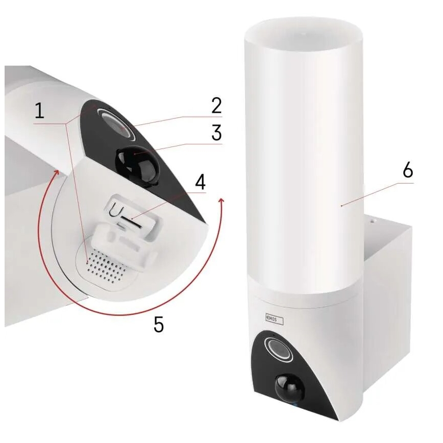 LED Външна смарт камера с осветление GoSmart LED/12W/230V IP65 Wi-Fi Tuya бял