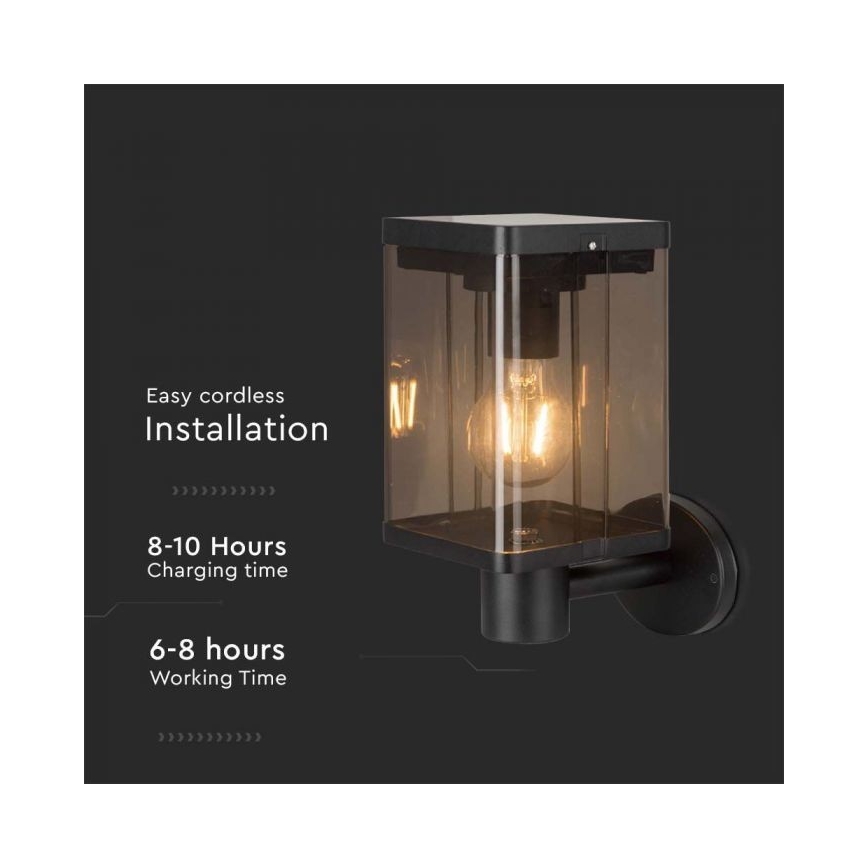 LED Външна соларна лампа за стена със сензор LED/2,5W/3,7V 3000K IP54 2000 mAh