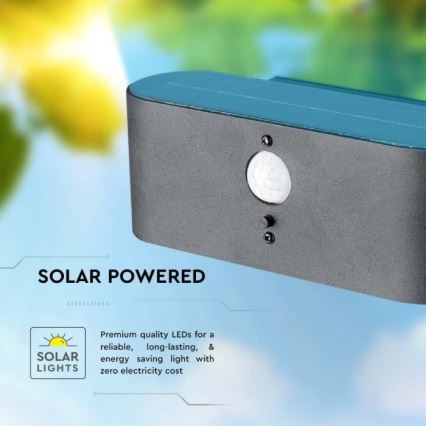 LED Външна соларна лампа за стена със сензор LED/2,5W/3,7V 3000K IP54 2000 mAh