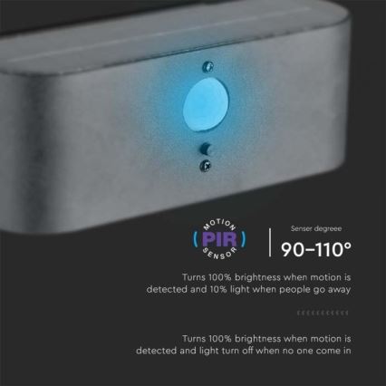 LED Външна соларна лампа за стена със сензор LED/2,5W/3,7V 3000K IP54 2000 mAh