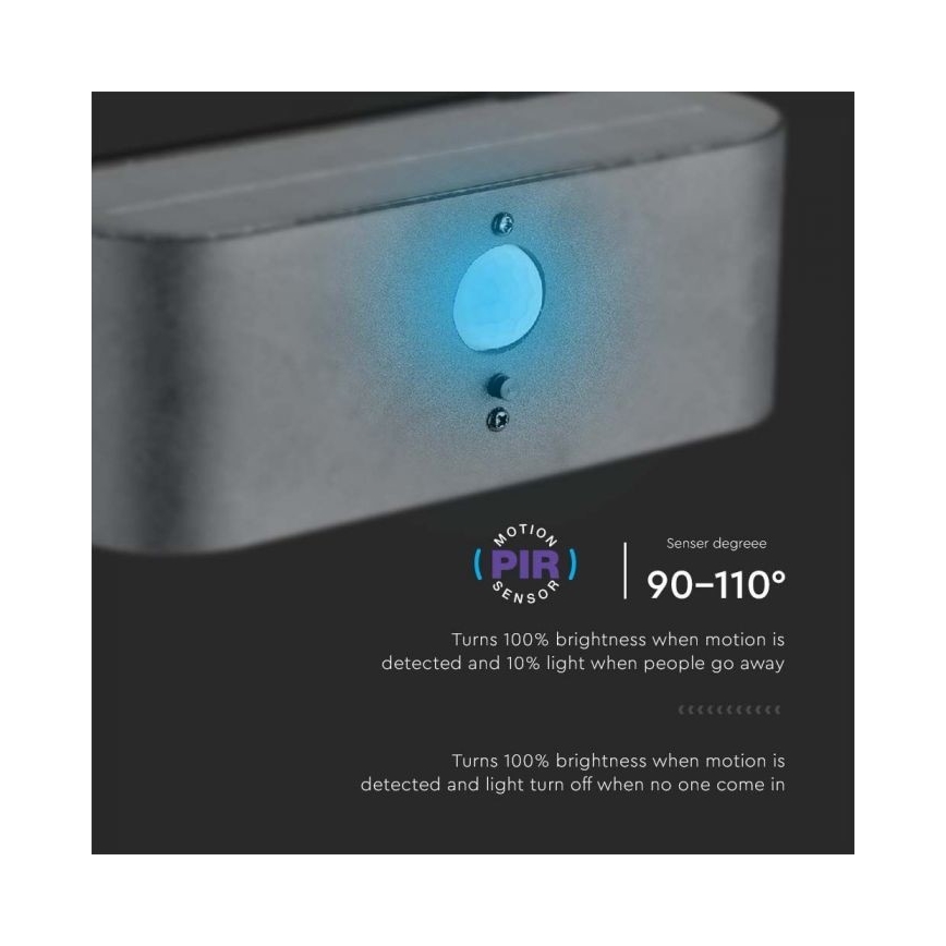LED Външна соларна лампа за стена със сензор LED/2,5W/3,7V 3000K IP54 2000 mAh