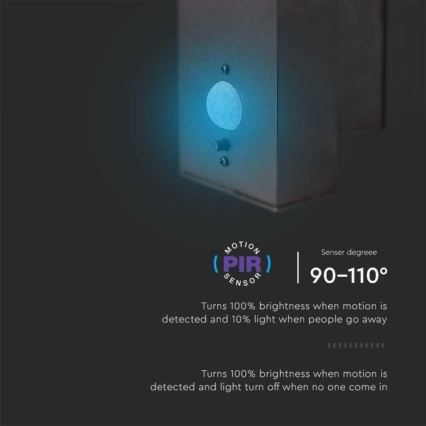 LED Външна соларна лампа за стена със сензор LED/5,5W/3,7V 3000K IP54 2000 mAh