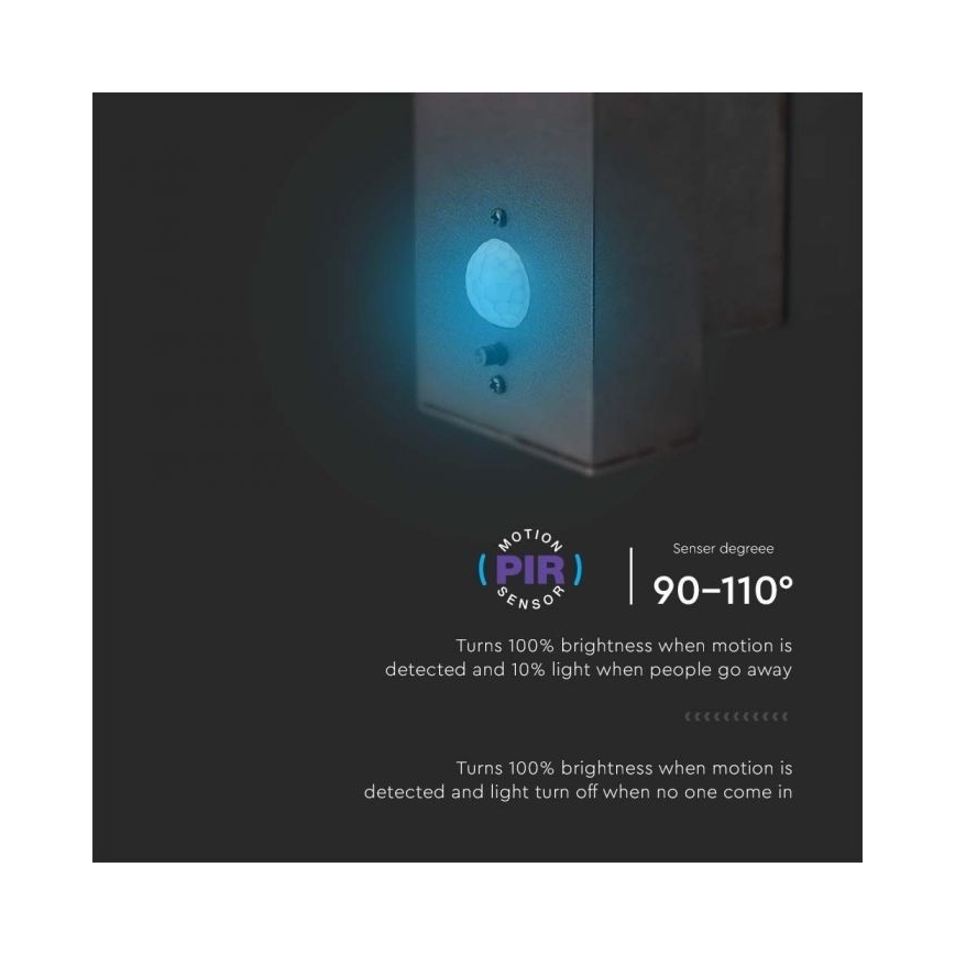 LED Външна соларна лампа за стена със сензор LED/5,5W/3,7V 3000K IP54 2000 mAh