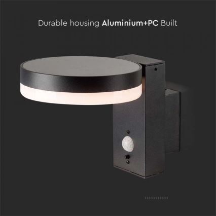 LED Външна соларна лампа за стена със сензор LED/5,5W/3,7V 3000K IP54 2000 mAh