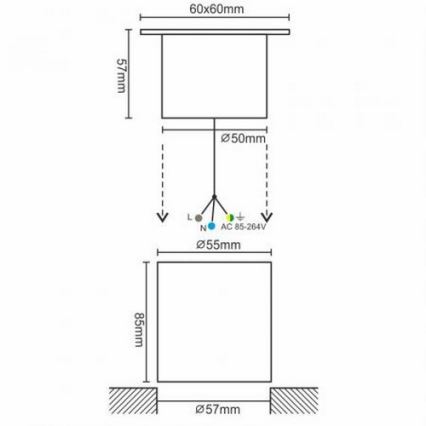 LED Външна светлина за шофиране LED / 4W / 85-264V IP67 2800K