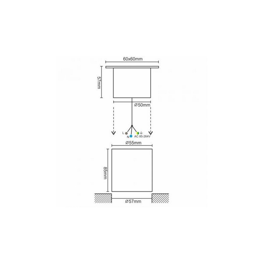 LED Външна светлина за шофиране LED / 4W / 85-264V IP67 2800K