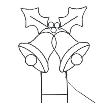 LED външна коледна декорация 100xLED/3xAA IP44 топла бяла звънчета