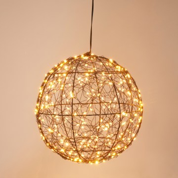 LED външна коледна декорация 300xLED/230V Ø 25 cm IP44 топло бяла топка/черна