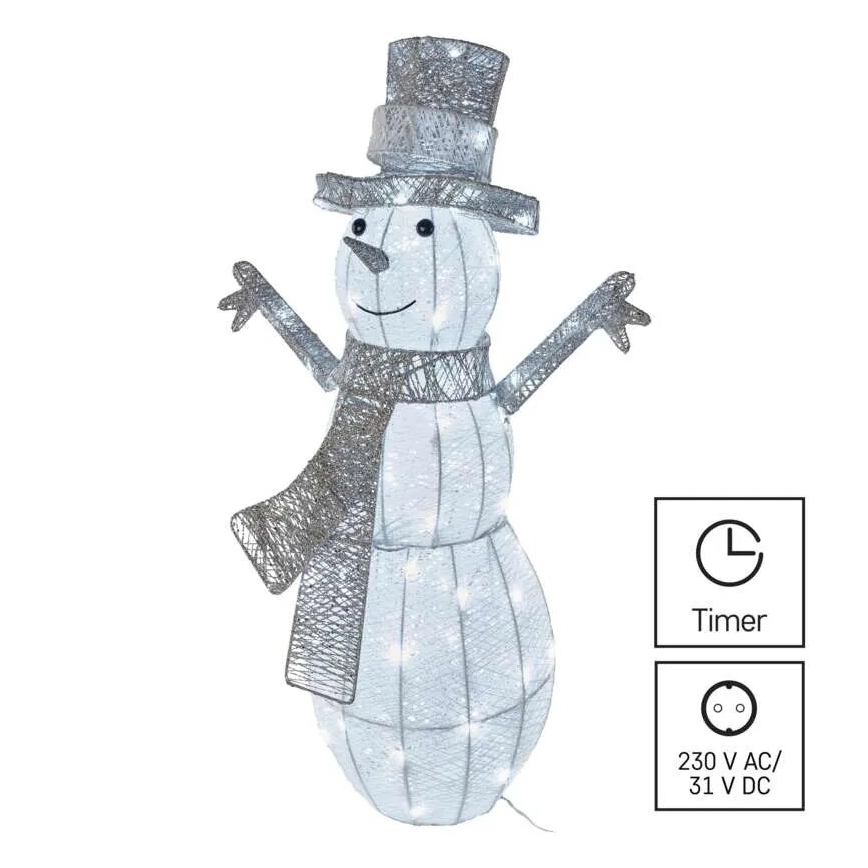 LED Външна коледна украса 80xLED/3,6W/230V IP44 82 см снежен човек