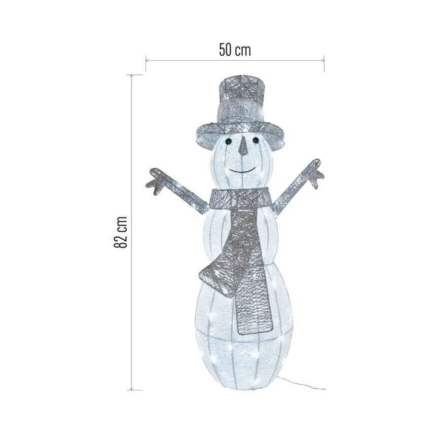 LED Външна коледна украса 80xLED/3,6W/230V IP44 82 см снежен човек