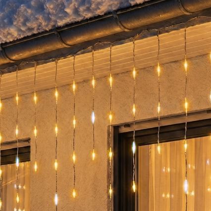 LED външна коледна гирлянда 1200xLED/230V 25x0,56 m IP44 топло бяло/студено бяло