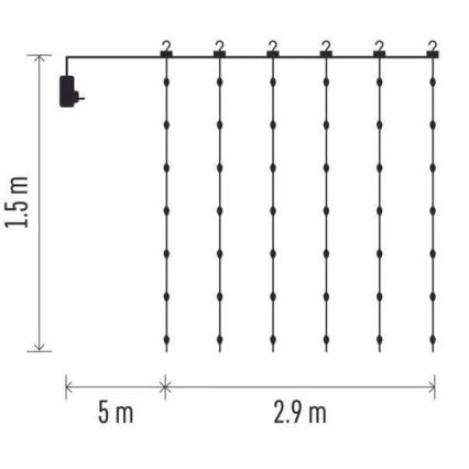 LED Външна коледна гирлянда 300xLED/8 функции 5,9 m IP44 топло бяло