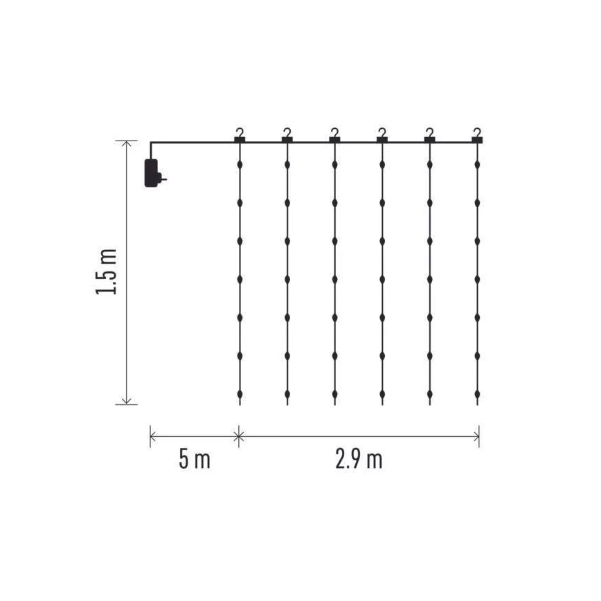 LED Външна коледна гирлянда 300xLED/8 функции 5,9 m IP44 топло бяло