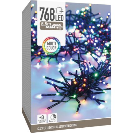 LED външна коледна гирлянда 768xLED/230V/8 режима 8,5 m IP44 многоцветна