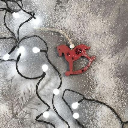 LED външна коледна гирлянда 80xLED/8 функции 13m студено бяло IP44