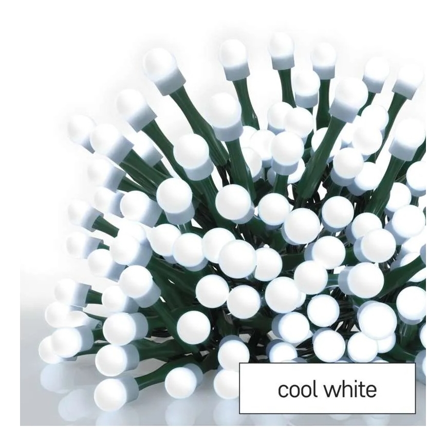 LED външна коледна гирлянда 80xLED/8 функции 13m студено бяло IP44