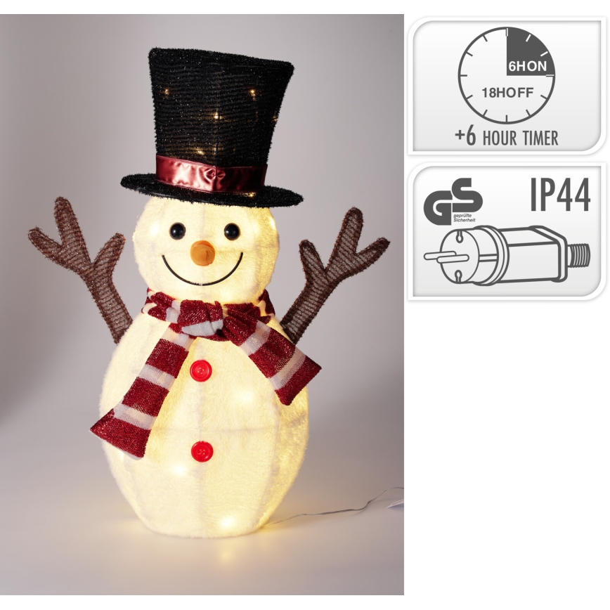 LED външна коледна украса 35xLED/230V, 67 cm, IP44 — снежен човек