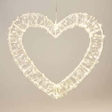 LED външна коледна украса 500xLED/6W/230V 36 cm IP44 топло бяло сърце/бяло