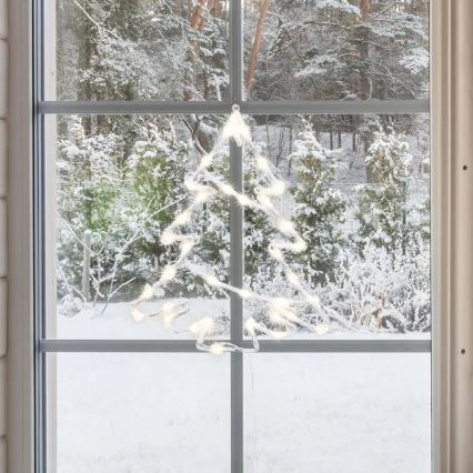 LED Външна коледна украса за прозорец 35xLED/230V IP44 топло бяла/елха