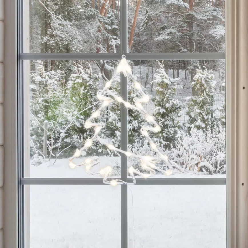 LED Външна коледна украса за прозорец 35xLED/230V IP44 топло бяла/елха